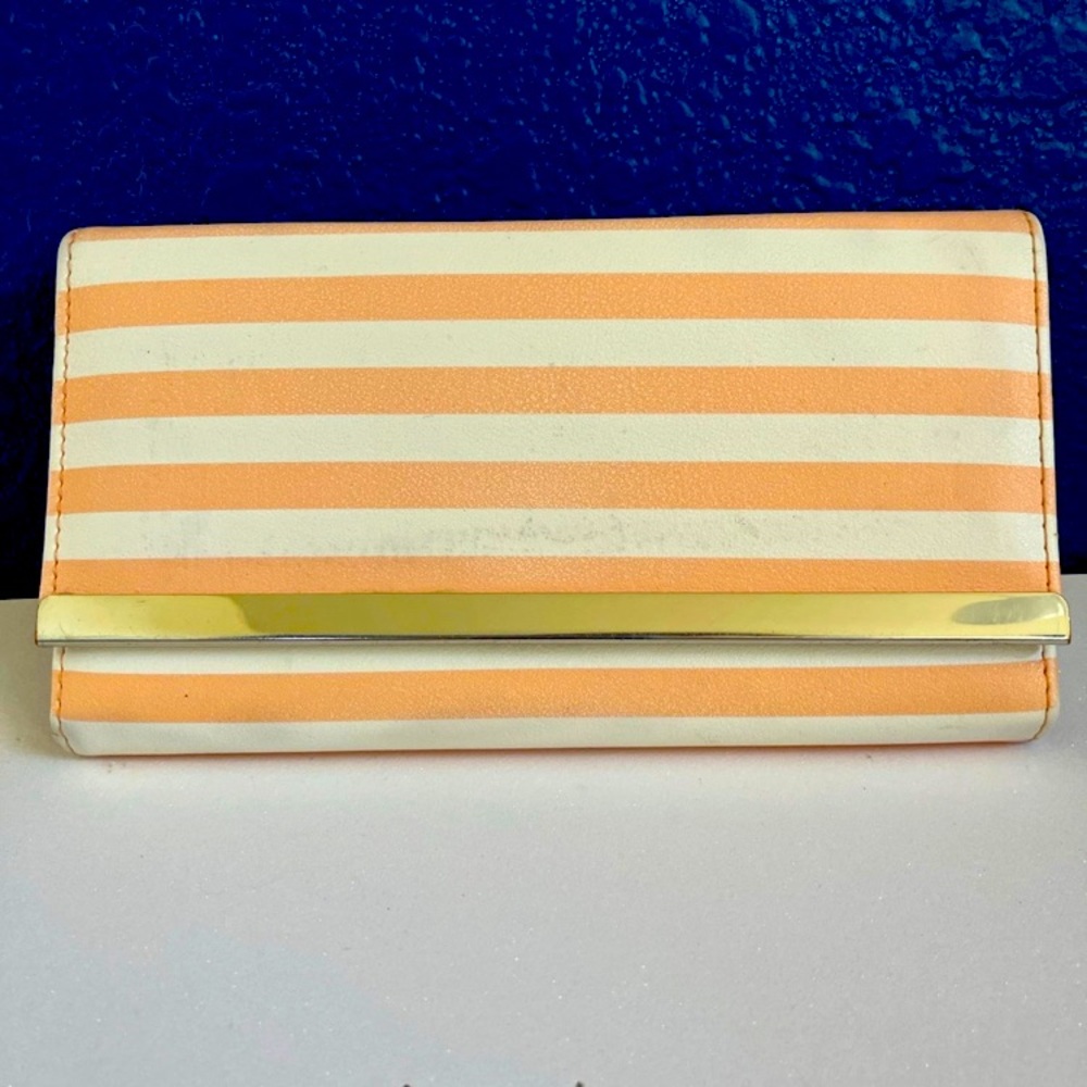 Striped Orange and White Wallet